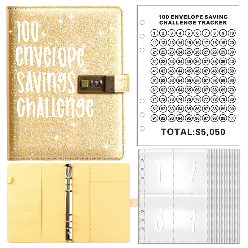Picture of 100EnvelopeChallenge magic color macaron loose-leaf couple envelope challenge saving money book