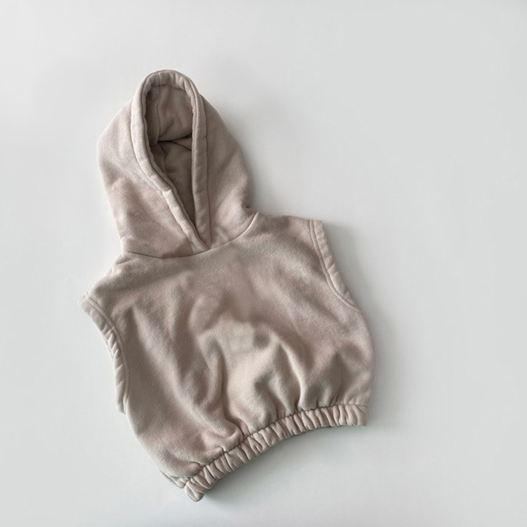 Picture of Boys and Girls Korean style autumn and winter children's vest children's thickened fleece-lined vest casual hooded fleece pullover top