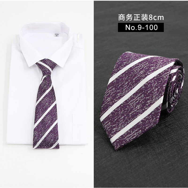 Picture of New Style Tie Men's Formal Business Casual Simple Style Solid Color Striped Arrow-Shaped Tie Manufacturer Ready Stock Wholesale
