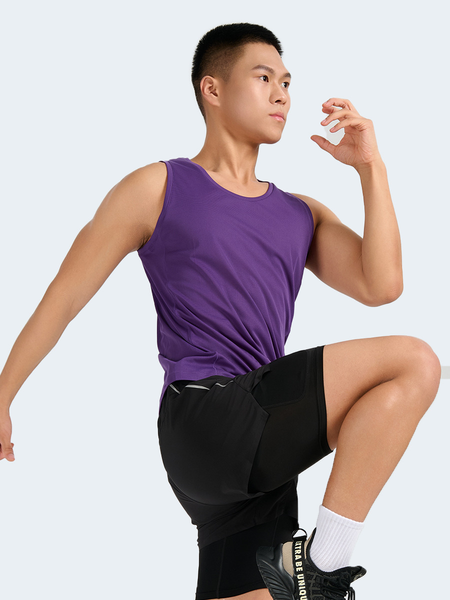 Picture of Professional Running Vest Breathing Square Wide Shoulder Traceless Quick-drying Loose Anti-wear Training Sports I-shaped Vest