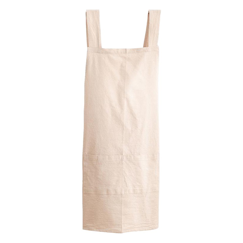 Japanese Unprinted Pure Color Apron, Good Quality Cotton Simple Texture Apron, Unisex Dustproof Home Wear Apron