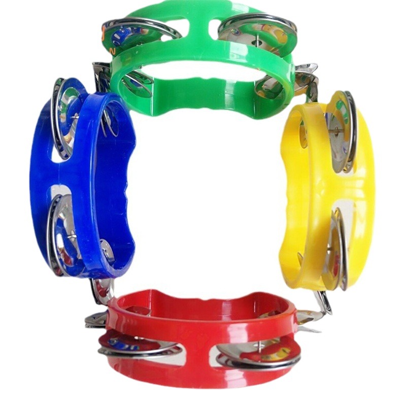 Wholesale Plastic Flower Bell Rings, Four-Bell Rings, Ktv Orff Double-Row Hand Rells, Dance Companion Wholesale