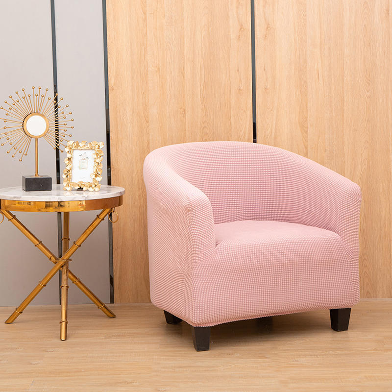 Picture of Corn fleece semicircle sofa chair cover thickened conjoined elastic dining chair cover anti-fouling stool cover chair cover