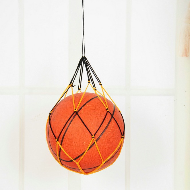 Picture of Manufacturer Wholesale Portable Volleyball Basketball Football Net Bag Ball Net Bag Thick Black and Yellow Ball Pocket and Air Needle