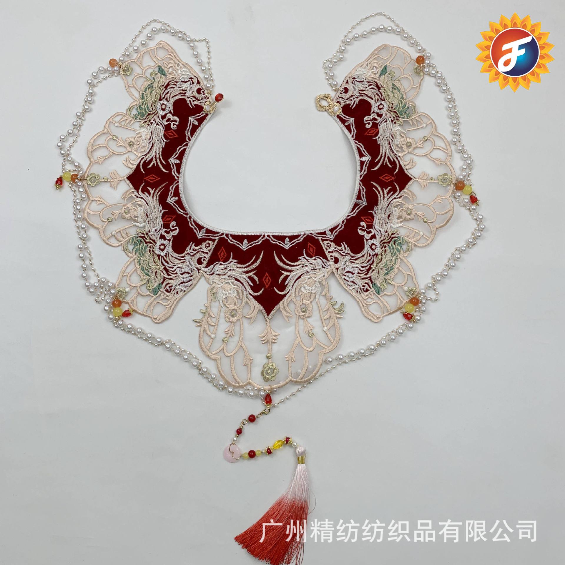 Wholesale cloud shoulder red Hanfu processing bead chain bridal dress dance accessories performance jewelry belly headdress butterfly