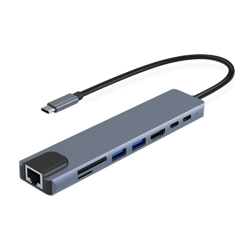 Picture of Typec to HDMI Expansion Dock Computer Switch Game Console Usbc to 100m Network Port Eight-In-One Docking Station