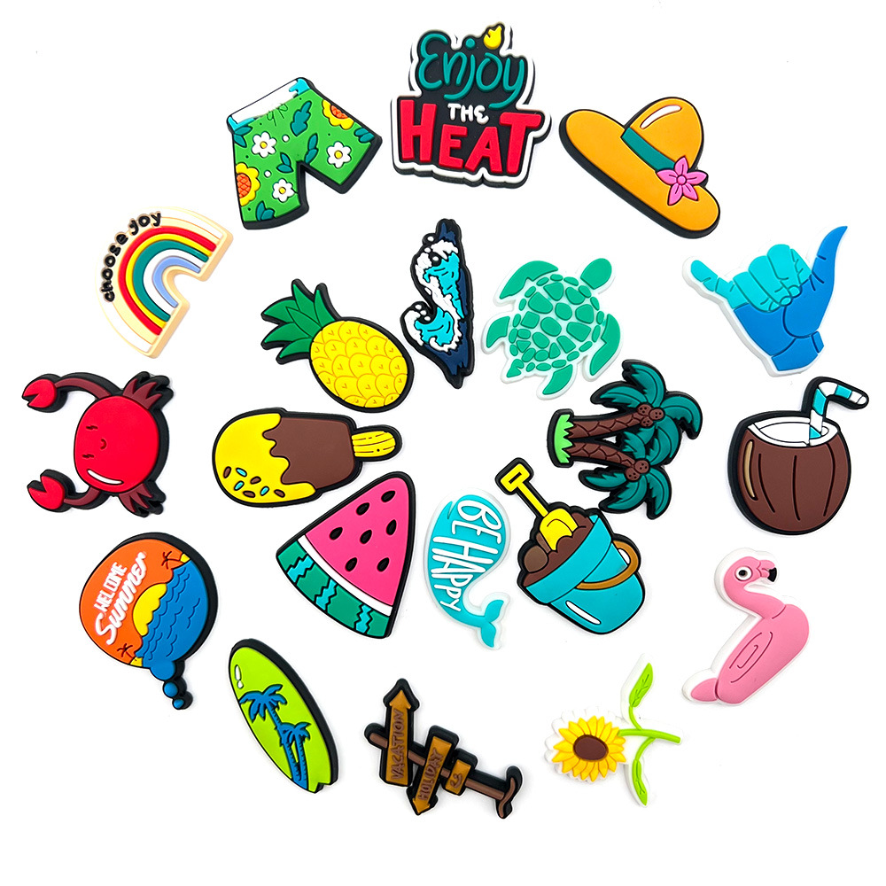 Picture of suit Summer Style Series Cave Shoes Shoes Flower PVC Soft Rubber Shoes Decorative Buckle Cave Shoes Flower Shoe Buckle DIY Shoes
