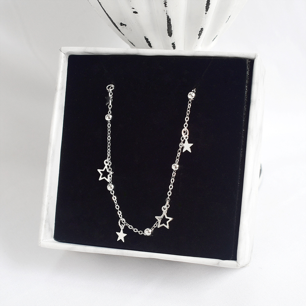 Picture of Personalized Minimalist Bead Five-pointed Star anklet s925 Sterling Silver Simple Women's Star anklet Beach Fashion Jewelry