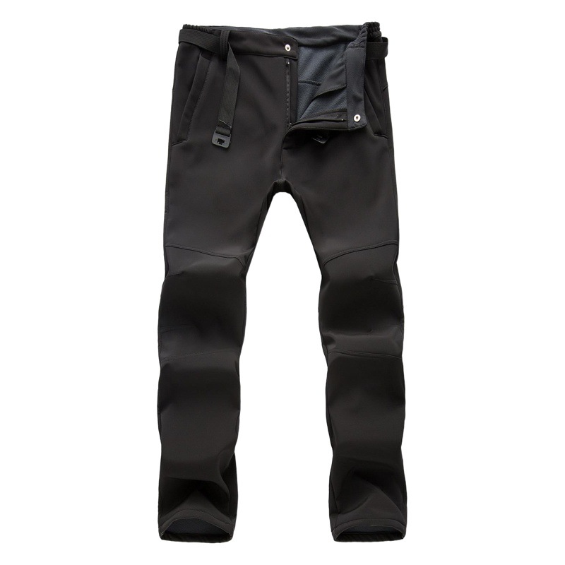 Autumn and Winter Rush Pants Men's Windproof and Waterproof Women's Slim-fit Quick-drying Fleece Outdoor Mountain Climbing Soft Shell Ski Couple's Pants