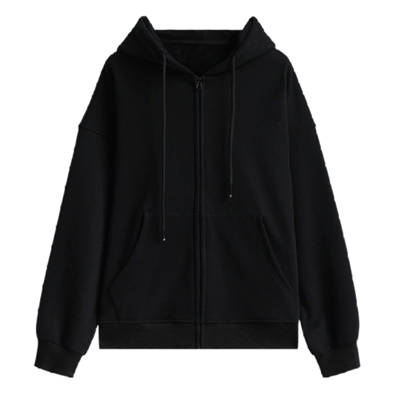 Spring and Autumn Thin Zipper Sweatshirt Women's ins Korean-style Casual All-match Jacket Loose Large Size Hooded Top