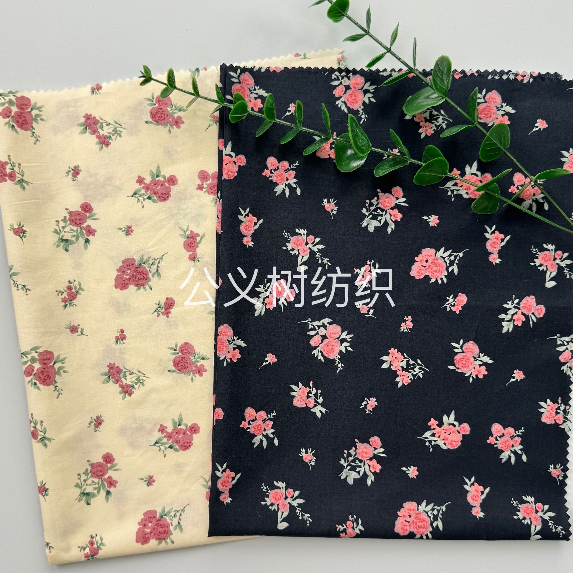 Picture of Pink Rose Cotton 60 Pct Imitation Tencel Reactive Dyeing Fabric High-grade Printed Fabric dress Women's Fabric