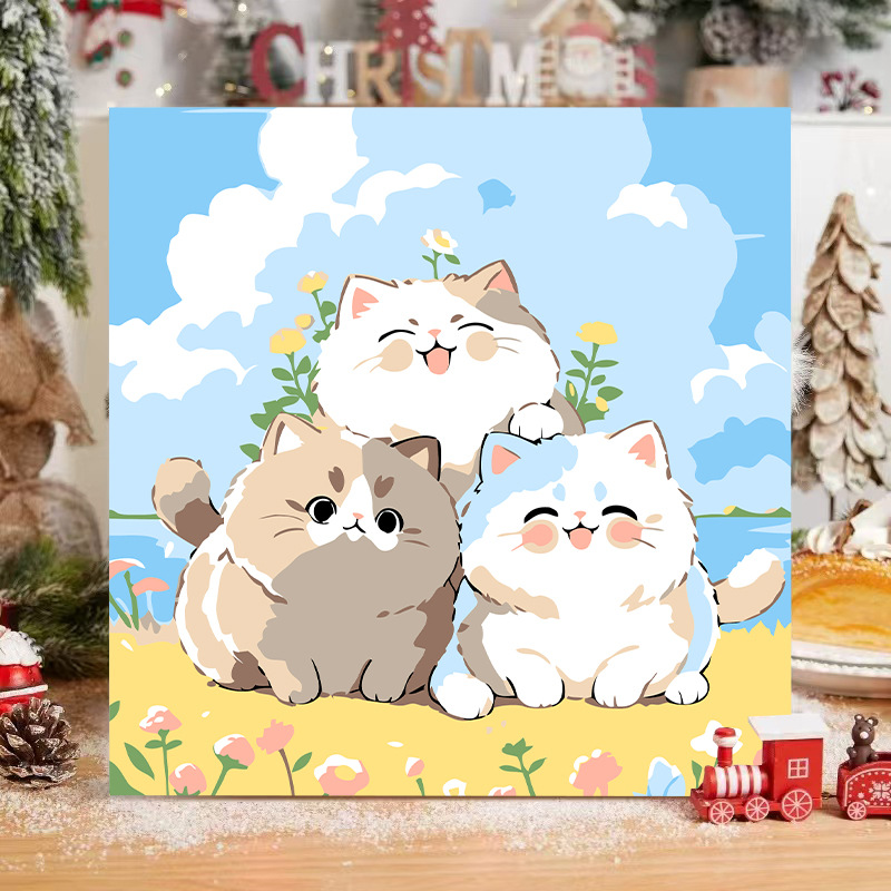 Picture of The child prodigy of Naohai diy digital oil painting manual coloring animation Ao C Naozha oil painting decorative painting