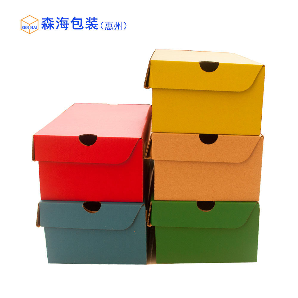 Huizhou Shenzhen carton manufacturers color carton packaging LOGO folding shoe box in stock gift box large shoe box
