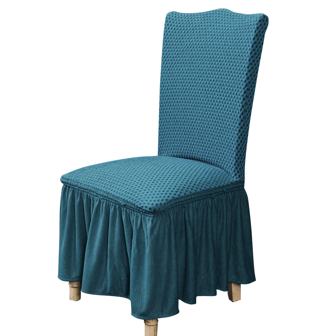 Picture of Table and Chair Covers, English Turkish Chair Covers, Skirt-Style Full Coverage, Universal Solid Color, Hotel Banquet Living Room Dining Chair Seat Covers