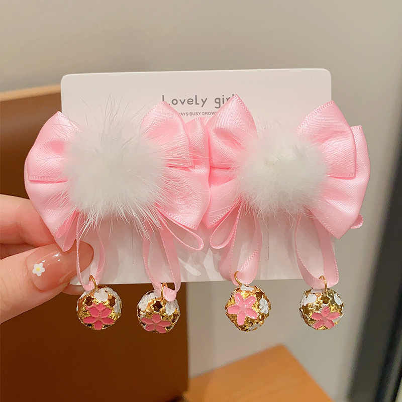 Picture of Children's Hairpin Headdress Little Girl Head Flower Cute Wig Braid Performance Bow Hairpin New Year's Eve Hair Accessories