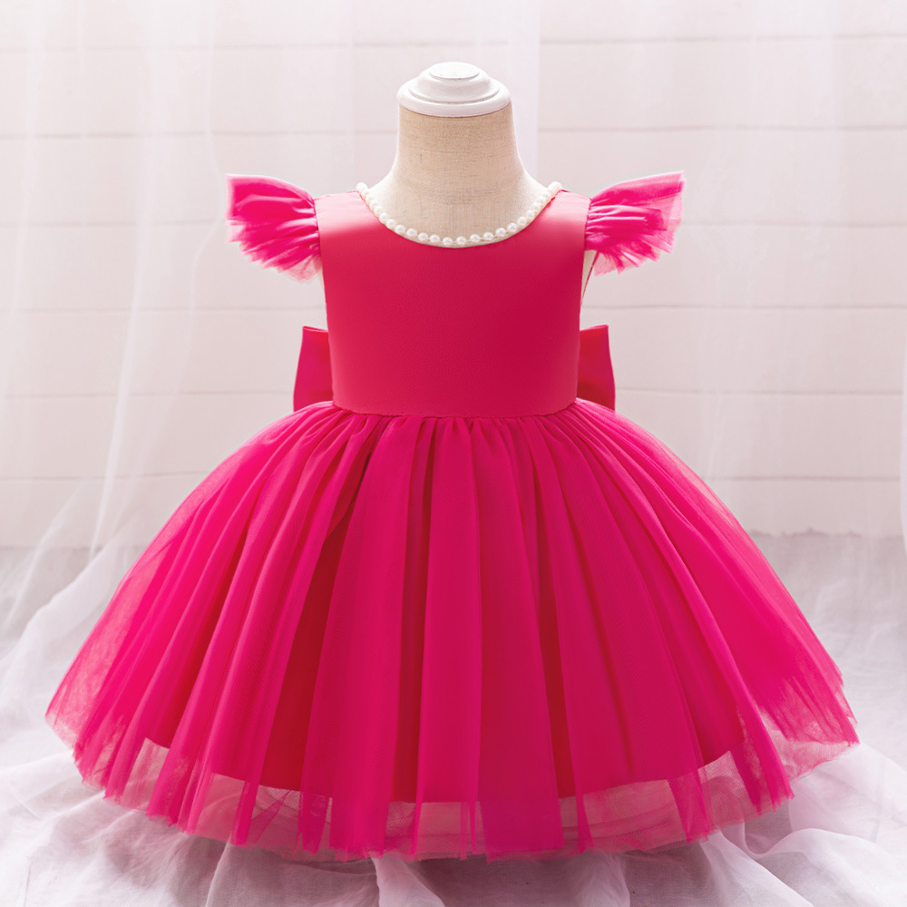 Cross-border Girls' dress Flying Sleeve Princess Dress Children's Dress Flower Children's Performance Clothing Children's Skirt Ponte Yarn Performance Clothing