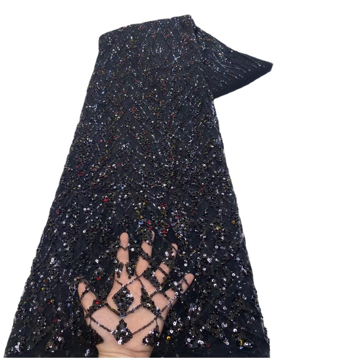 Bead Tube Embroidered Sequins Wedding Dress Evening Dress Floral Fabric African Women's Party Fashion Performance Clothing Lace Lace