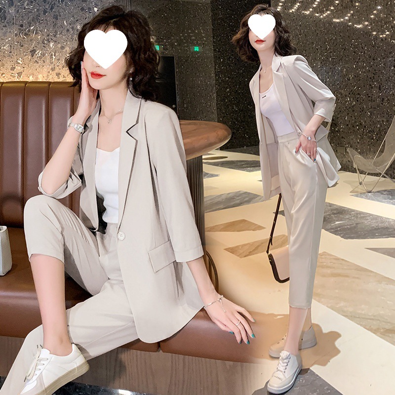 Suit suit Women's 2024 Summer New Fashionable and Awful Elegant Professional Wear Western Style Casual Small Suit Two-piece Fashionable Suit