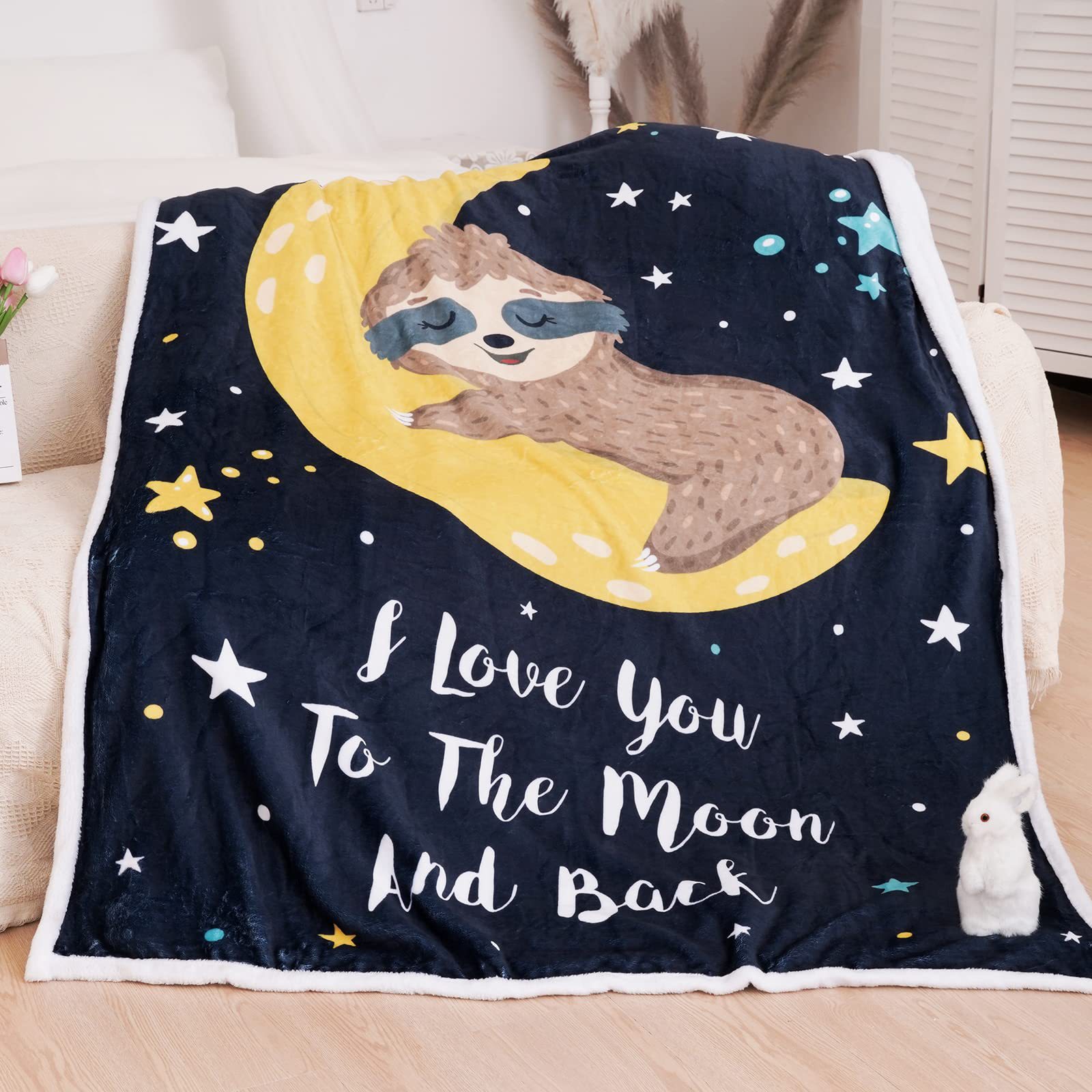 Moon printing flannel blanket Four Seasons decorative sofa bedspread blanket office nap blanket factory wholesale