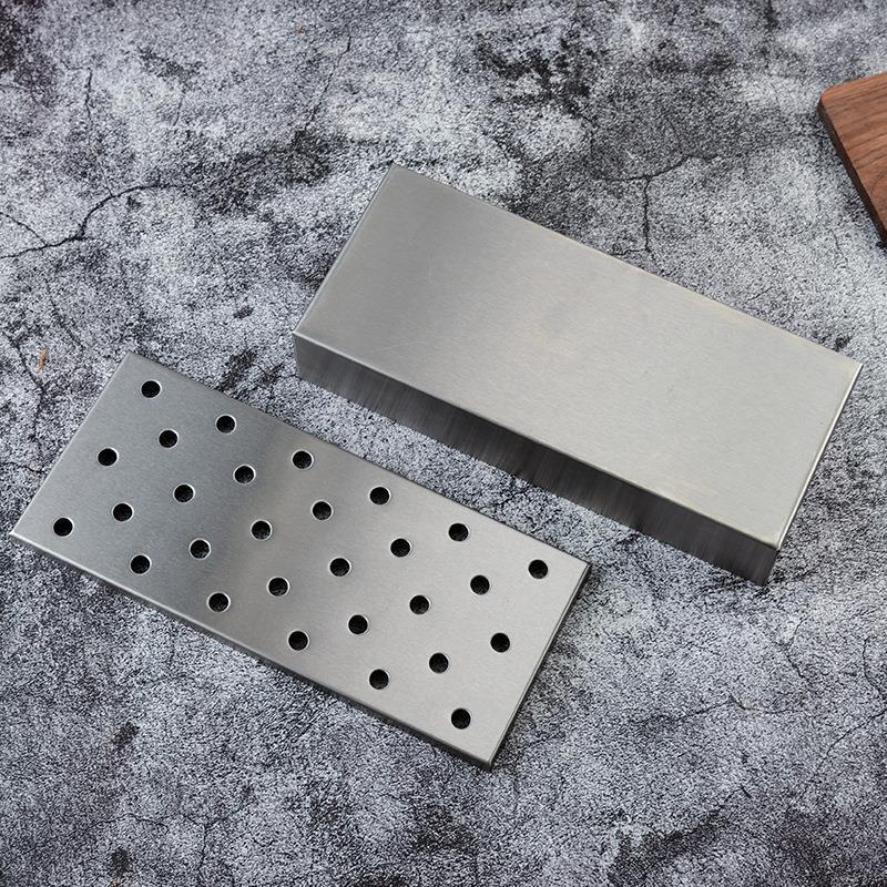 Picture of Amazon stainless steel smoked box spot wholesale new outdoor barbecue supplies Bacon Grill smoker box