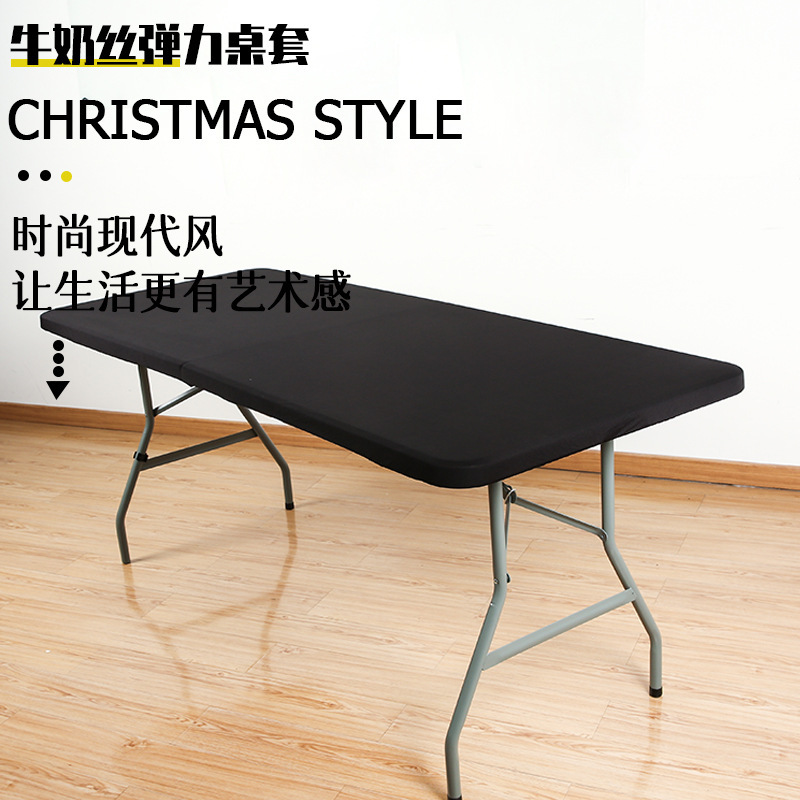 Cross-border TEMU/SHEIN Milk Silk Stretch Half Pack Table Cover Hotel Wedding Banquet Picnic Polyester Table Cover Tablecloth