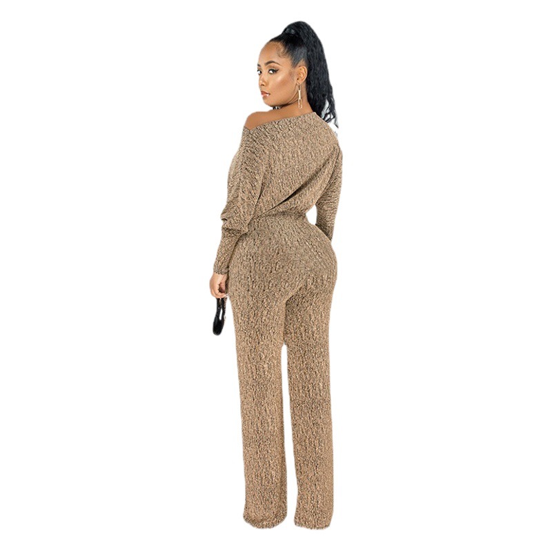 Picture of 2022 cross-border women's clothing spring European and American explosions high elastic loose jumpsuit belt without mask super factory