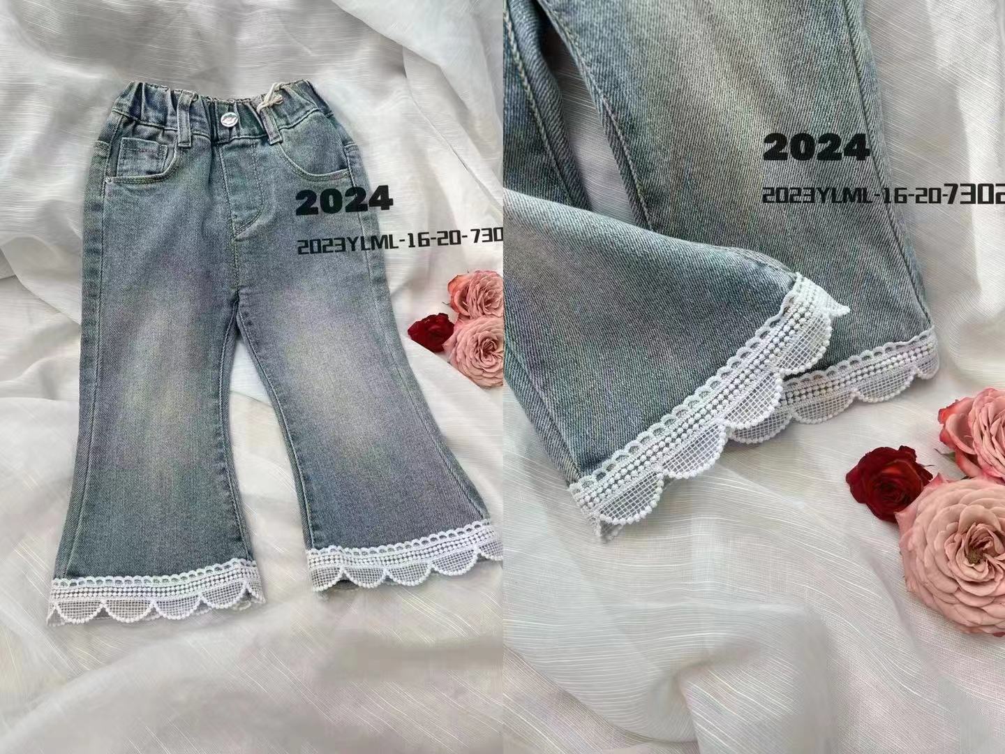 Picture of Girls' Pants Korean Jeans Women's Micro Denim Pants Fashion Split Stretch Girls' Spring and Autumn Jeans