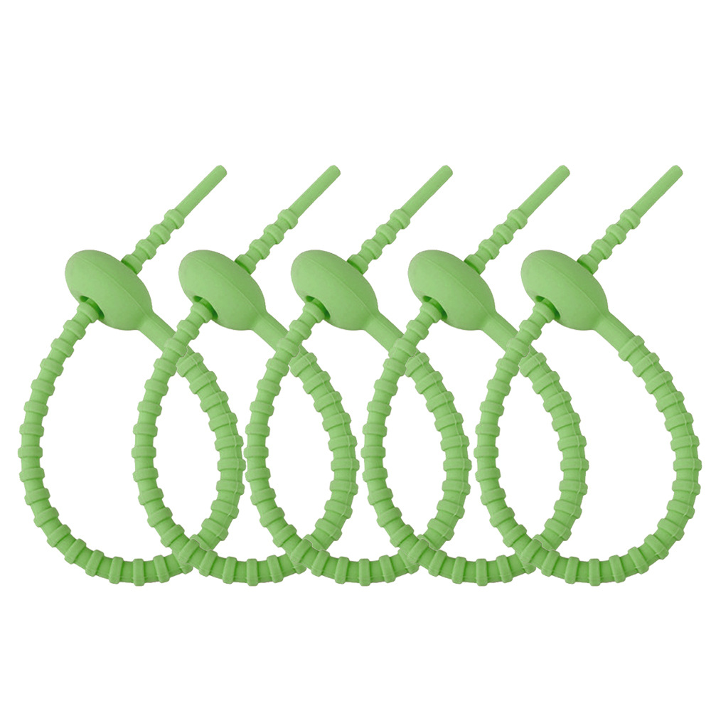 Picture of 215mm silicone cable tie data line storage finishing winder DIY key chain jewelry pendant color lanyard