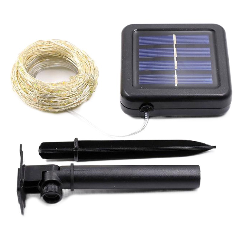 Remote Control Solar Light String Holiday Christmas Decoration Lantern Solar Copper Wire Light Outdoor Star Tube Light String Light
