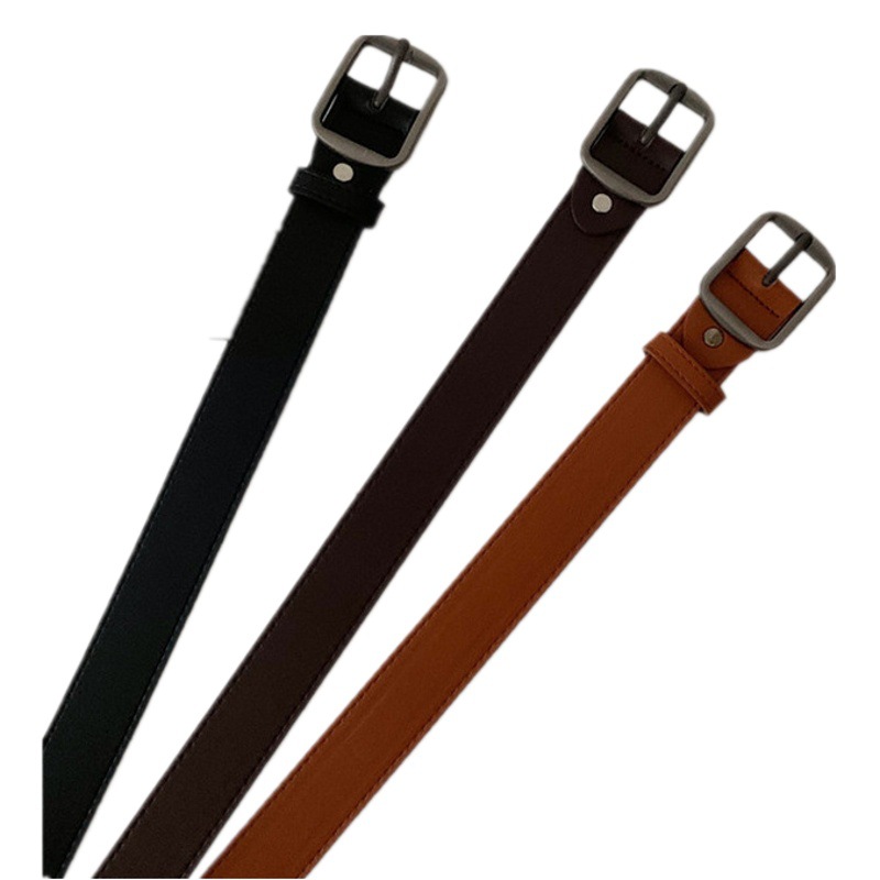 Vintage Pin Buckle Belt Women's Korean-style Simple All-match Student Jeans Belt Unisex Fashion Bf Style