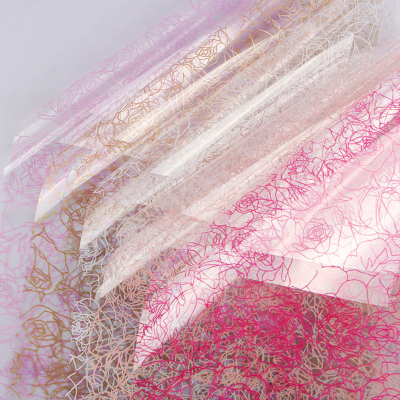 Qianli Rose Transparent Waterproof Opp Bouquet Wrapping Paper Cellophane Flowers Handmade Materials Floral Flower Shop Materials