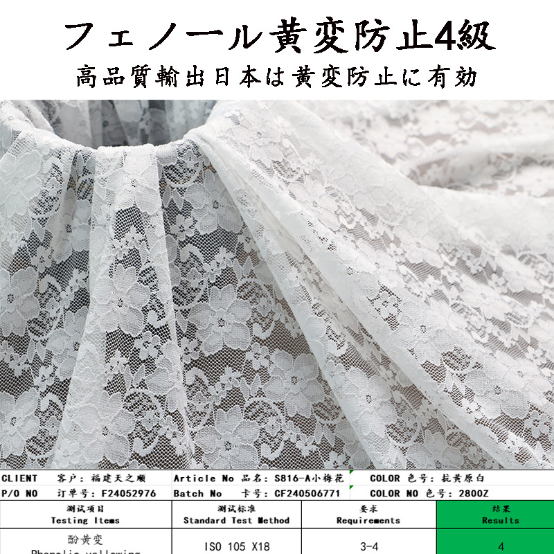 Picture of Exquisite Small Flower High-Elastic Patterned Lace Fabric Children's Dance Dress Nylon Hollow Lace Fabric Trim