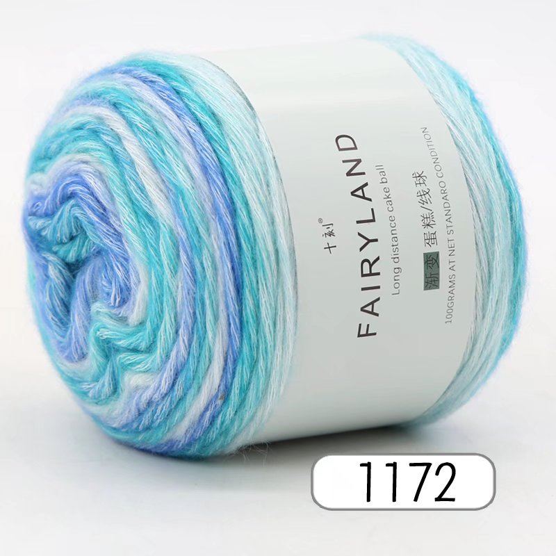 Picture of Cake wool segment dyeing gradient baby children's wool cotton rainbow thread handmade knitting shawl scarf sweater special offer