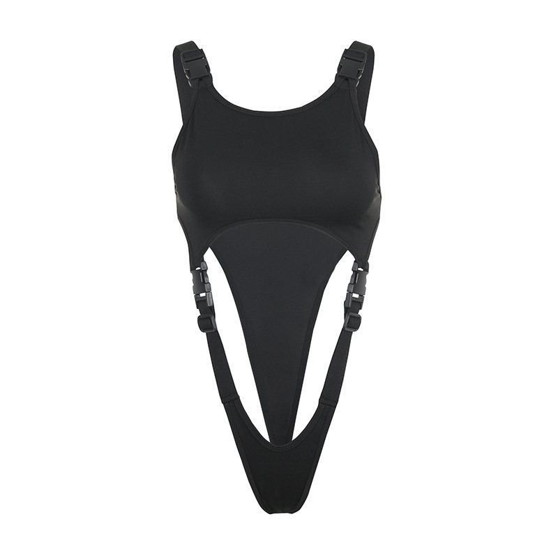 Picture of New Cross-Border European and American New Pure Color Letter Printed Buckle Suspenders Fashionable Casual Jumpsuit Female Sexy Outfit