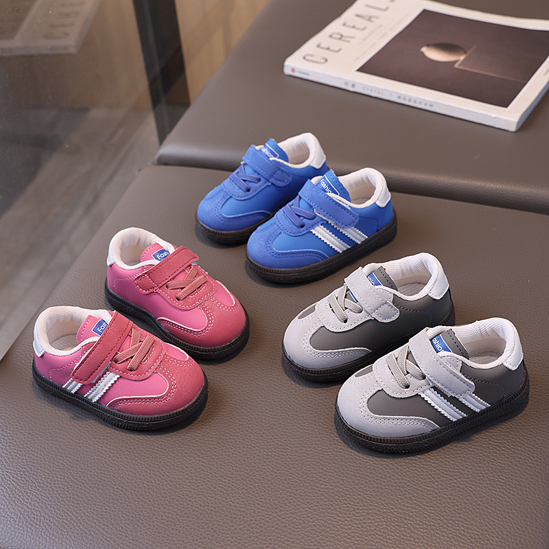 Spring and Autumn New Children's Multi-color German Training Shoes Korean Style Girl's Soft-soled Casual Board Shoes Boy's Shoes Toddler Shoes 1-3 Years Old