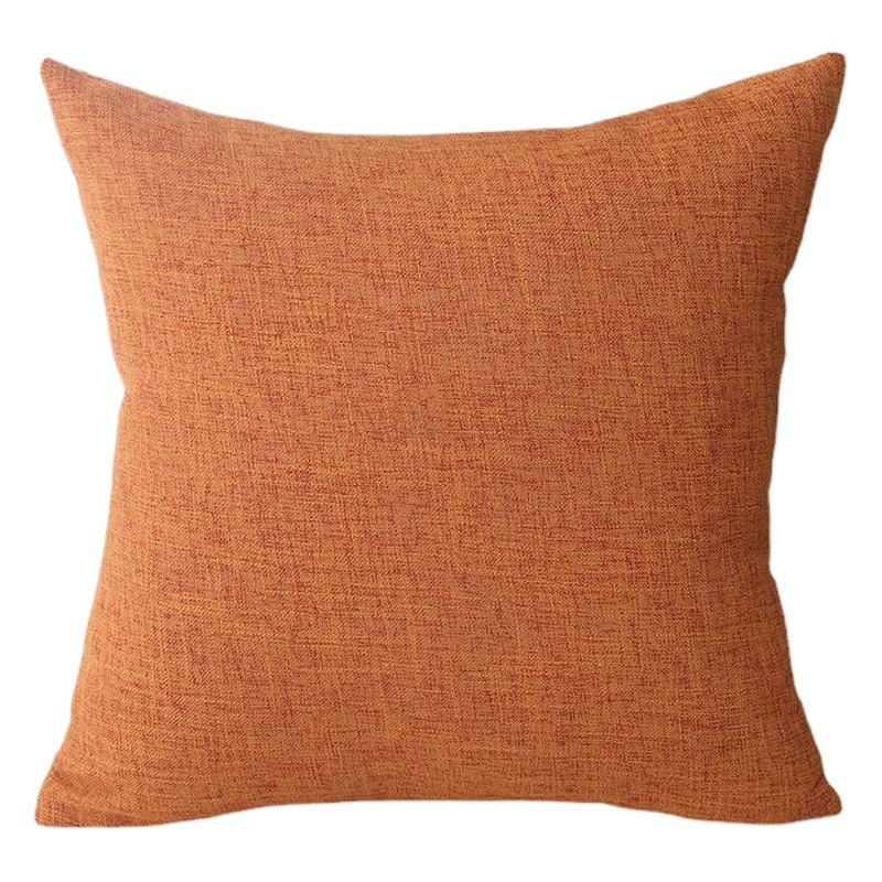Solid Color Cotton and Linen Pillow Chinese Style Office Pillow Bedside Soft Bag Cushion Waist Pillow Backrest Sofa Pillowcase Customized