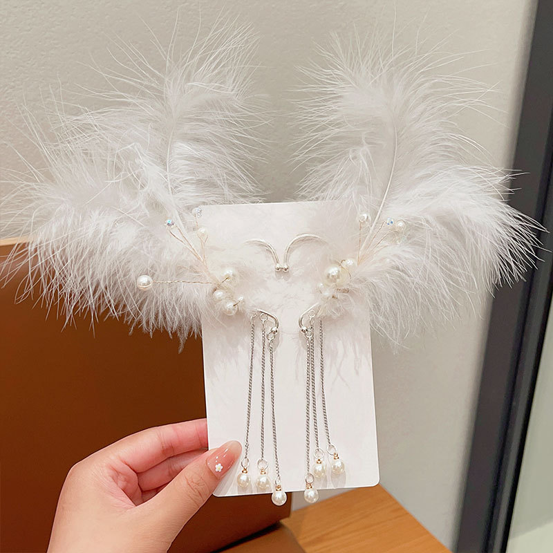 Picture of Children's Mermaid Tassel Earrings Girls Super Fairy Butterfly Shell Earrings Little Girl Princess Elf Earrings Accessories
