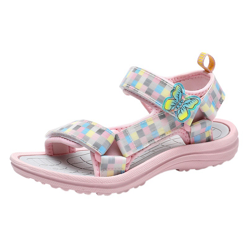 Cartoon butterfly children's sandals wholesale 2025 sweet wind girls sandals big children soft bottom girls beach shoes