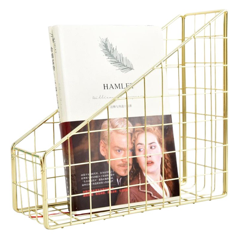 Nordic Ins Desktop Storage File Rack Metal Table Data Rack Ornaments Creative Iron Storage Rack Decorations