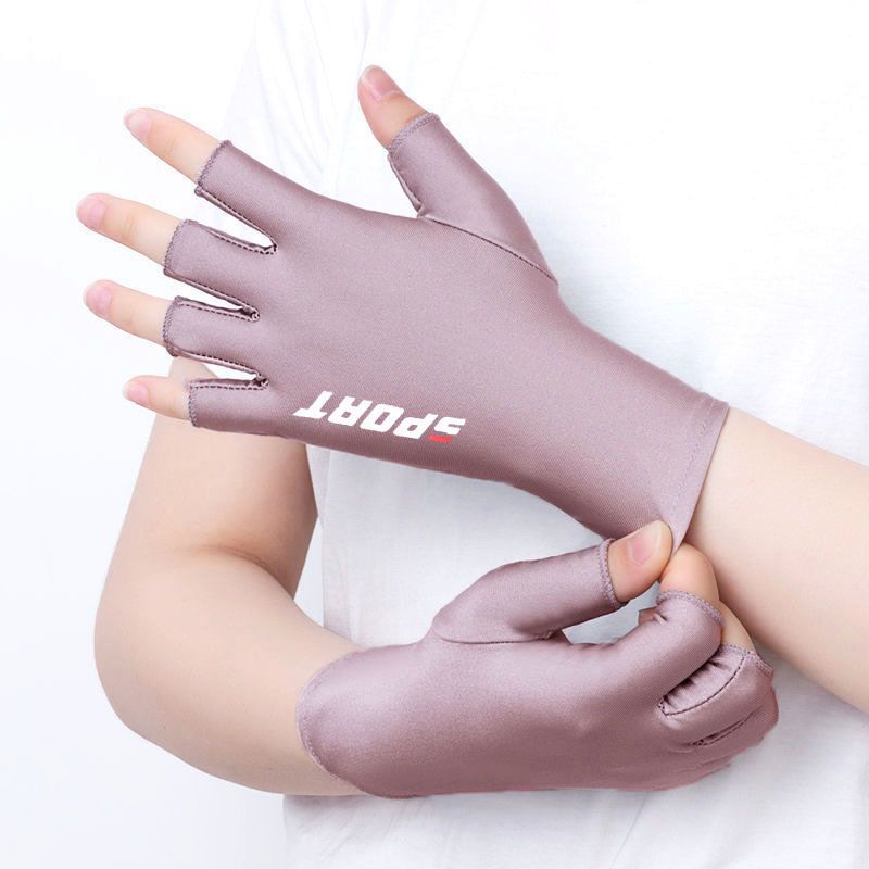 Picture of Gloves Men's and Women's Summer Open Finger Thin Ice Driving Leakage Two Finger Fishing Half Finger Riding Takeaway Rider Sports