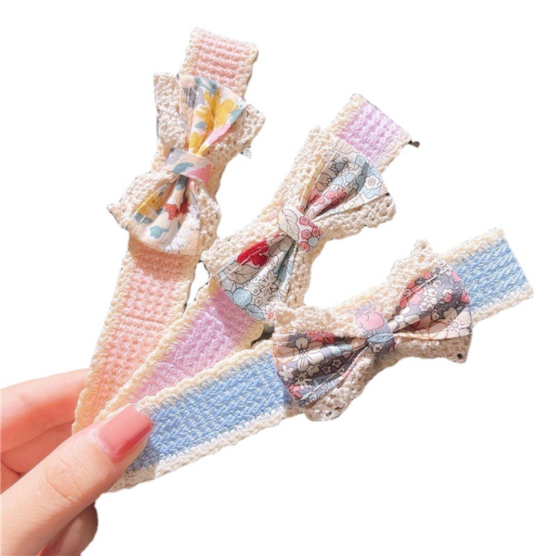 Spring and Summer Children's Bow Bangs Sticky Broken Hair Girl's Sticky Hair Band Hair Band Velcro Little Girl's Posting Head