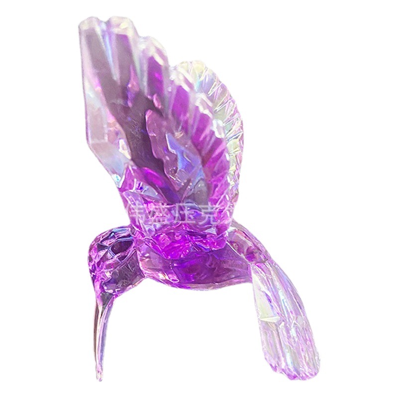 Supply transparent colorful acrylic bird Christmas decoration pendant Crystal flying bird hummingbird pendant plastic bird kingfisher hanging