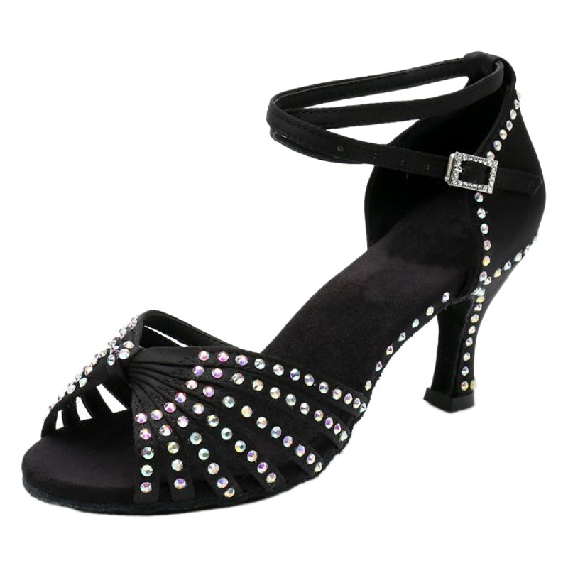 Picture of Adult Women's High-heeled Soft-soled Latin Dance Shoes Stage Performance Shoes Professional Ballroom Dance Shoes Latin Dance Shoes Performance