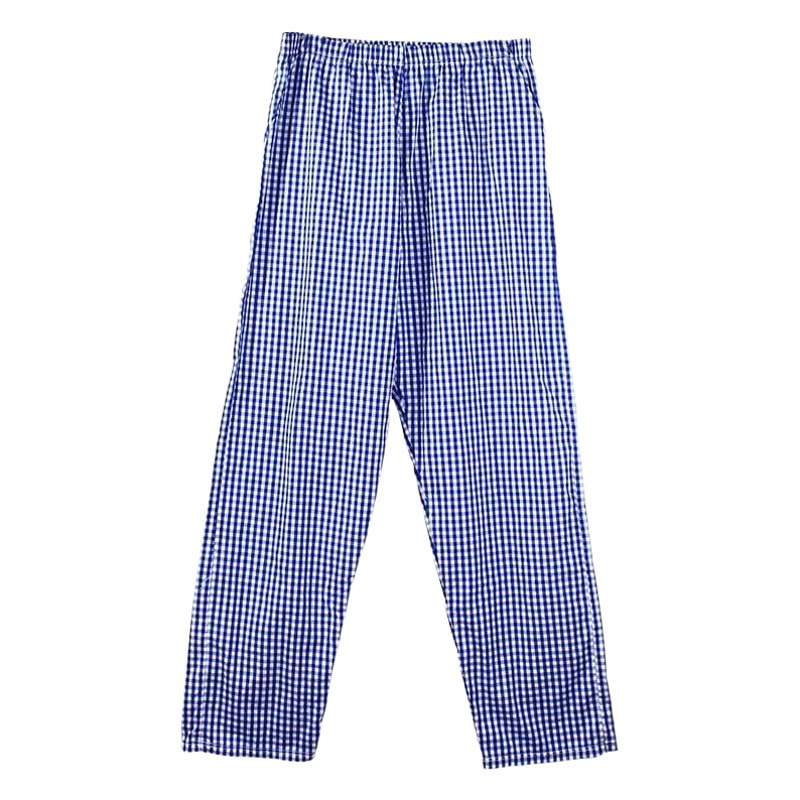 100% Cotton Men's Air Conditioned Home Pants Cotton Summer Thin Striped Pajama Pants Japanese Mid-Waist Loose Cotton Trousers