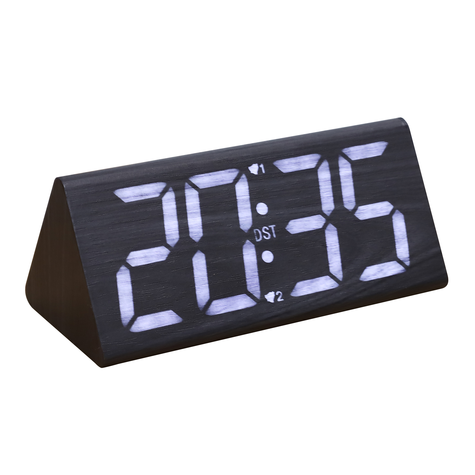 Picture of Multifunctional Perpetual Calendar Pvc Wooden Clock Digital Led Wooden Clock Student Snooze Alarm Clock Digital Desktop Clock