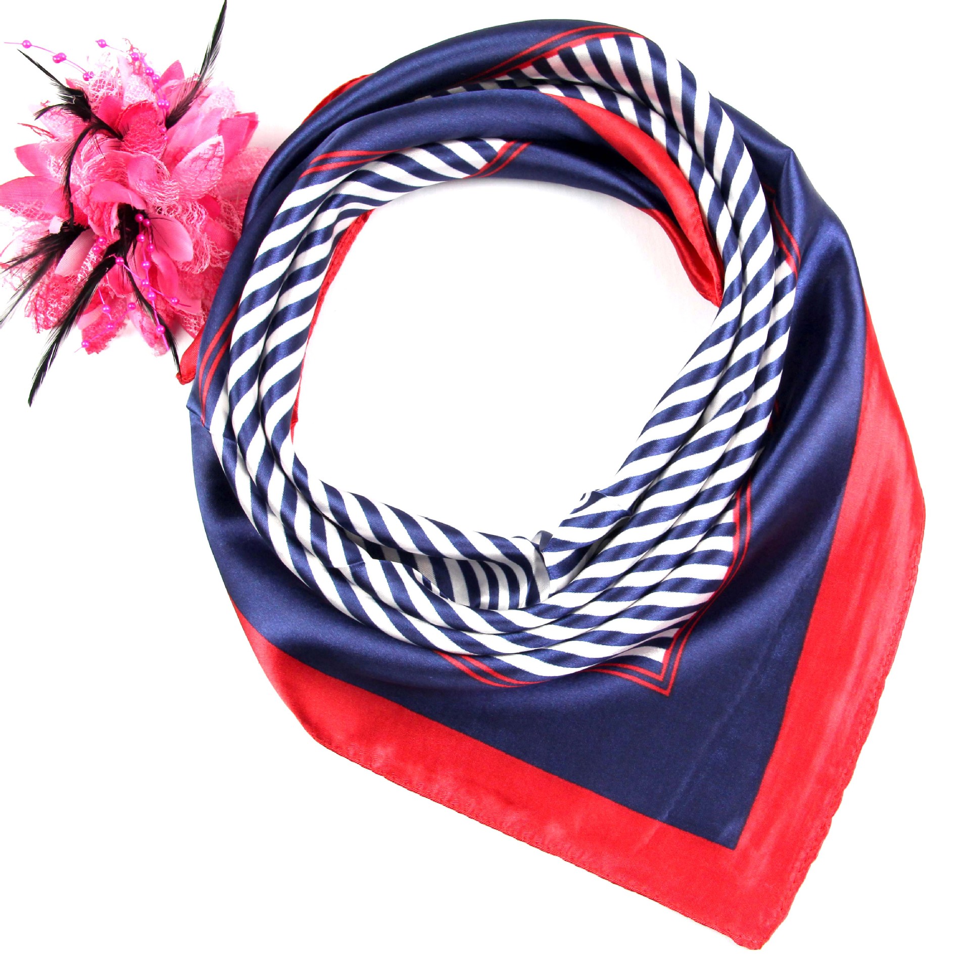 Picture of Korean Style New Autumn and Winter Small Silk Scarf Women's Imitation Silk Versatile Professional Small Square Scarf Manufacturer Wholesale Hangzhou Silk Scarf