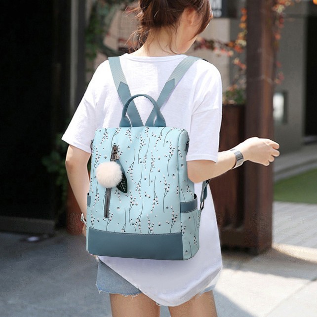 New Backpack 2025 Oxford Cloth Women's Casual Backpack Cross-Border Supply Wholesale Outdoor Korean Printed Anti-Theft Bag