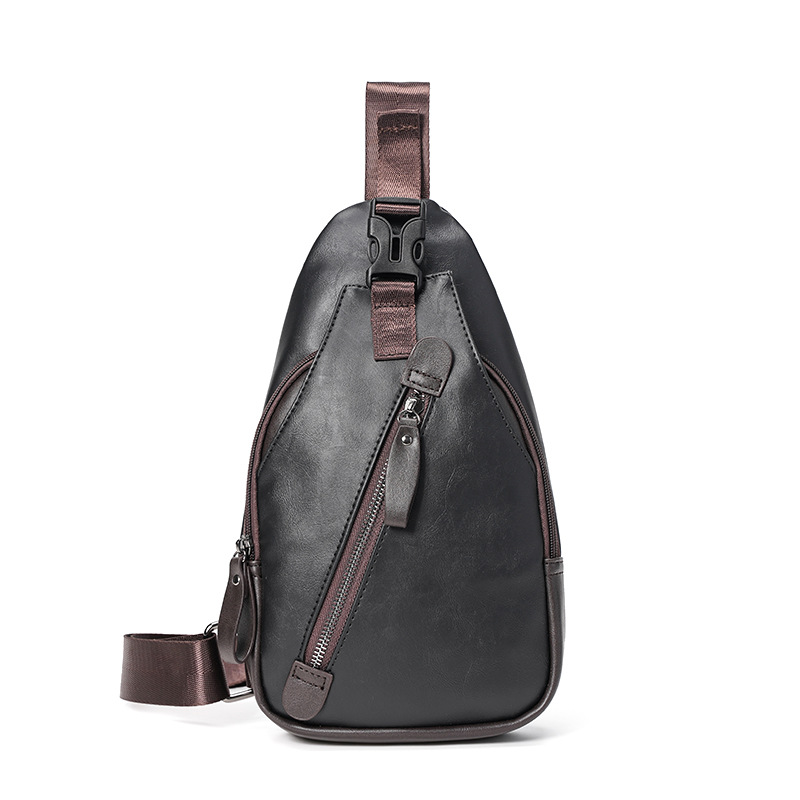 Picture of Wholesale New Korean Style Pu Leather Men's Chest Bag, Fashionable Shoulder Bag, Crossbody Bag, Hanging Bag, Cycling Backpack