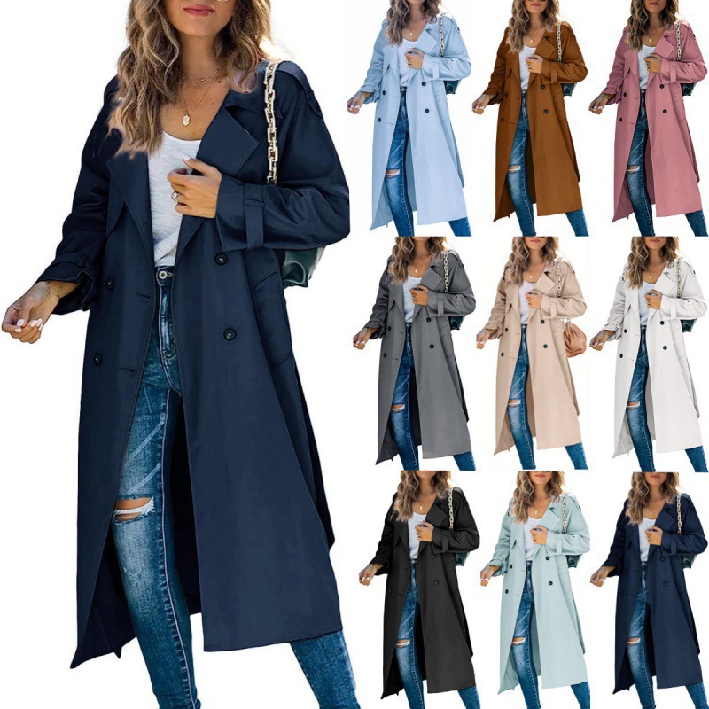 Picture of In stock! Amazon independent station cross-border European and American women's winter and autumn trench coat foreign trade 2023 coat