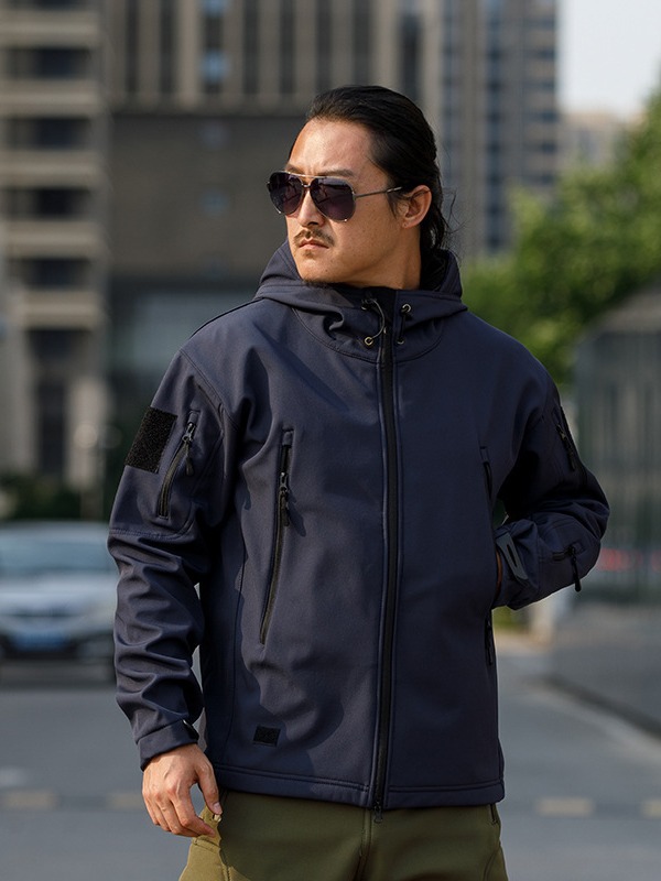 Picture of Shark skin soft shell assault clothing camouflage jacket fleece padded tactical clothing hooded jacket manufacturers in stock
